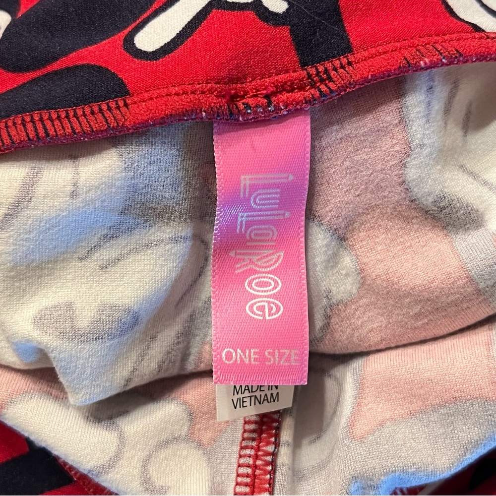 LuLaRoe Disney OS Leggings Bundle Mickey Mouse Pink 2 Pair One Size - Picture 6 of 8